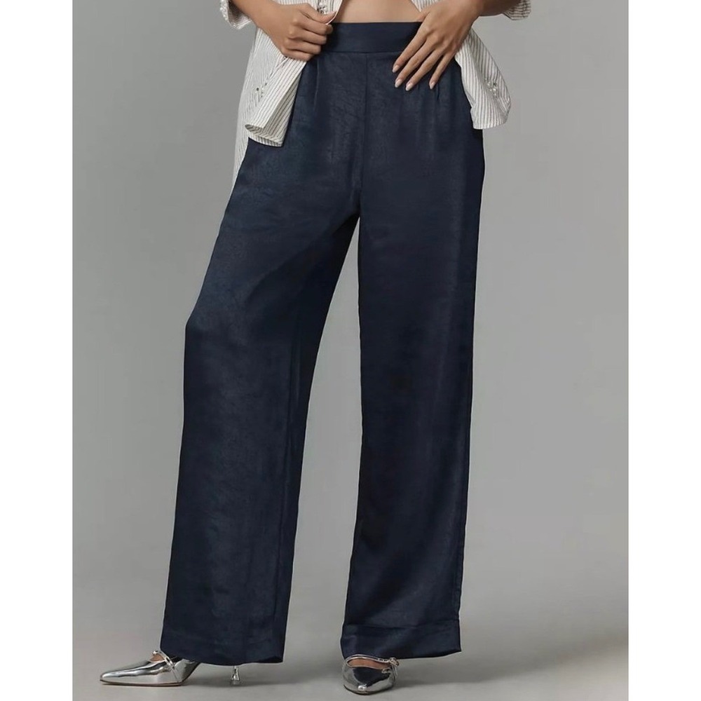 Sanctuary x Anthropologie Margot‎ Pants Navy Wide Leg High Waist XS